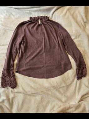 Icon Apparel Mauve Waffle Knit Long Sleeve Top- Juniors XL
